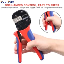 Crimping Tool For Non-Insulated Open Barrel Terminals & Receptacles Ratcheting Wire Crimpers AWG 20-10 (0.5-6mm²) YFP-04B