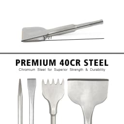 5PC SDS PLUS Round Shank Tile Shovel Electric Hammer Chise Wall Concrete Impact Drill 5Teeth Drill Bit For Masonry SlottingTool