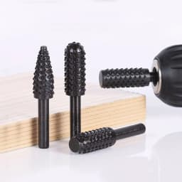 5pcs/10pcs Wood Carving File Rasp Drill Bit, 1/4" 6mm Rotary Rasp Drill Bit Set, DIY Woodworking Rotating Embossed Chisel Shaped