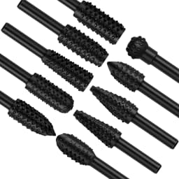 5pcs/10pcs Wood Carving File Rasp Drill Bit, 1/4" 6mm Rotary Rasp Drill Bit Set, DIY Woodworking Rotating Embossed Chisel Shaped