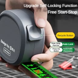 New Tape Measure Self-locking Steel Tape 5/10m Portable Woodworking Measure Gauging Tools Retractable High Precision Meter Ruler