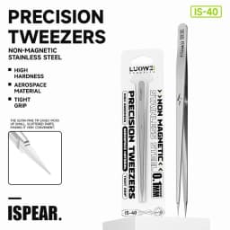 LUOWEI IS-40 High Precision Tweezers for Mobile Phone Repair High Hardness Ultra-fine Straight Tips Jump Wire Clamping Tools