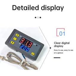 W3230 Temperature Controller M6 Threaded K Thermocouple Digital Thermostat -60°C to 500°C Relay Output DC 5V 12V 24V/AC 110-220V