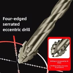 Carbide Four-Blade Serrated Drill Bit Set 6-10mm for Dry Drilling Porcelain Tile Ceramic Glass Marble Concrete Stone Drill Bits