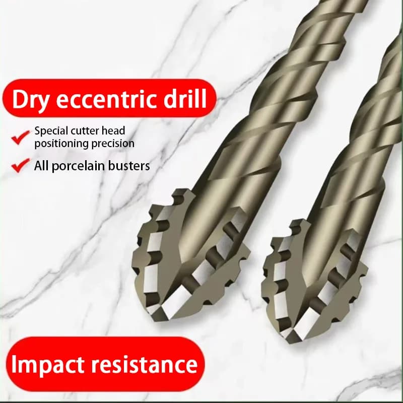 Carbide Four-Blade Serrated Drill Bit Set 6-10mm for Dry Drilling Porcelain Tile Ceramic Glass Marble Concrete Stone Drill Bits