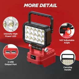 LED Light For Milwaukee Battery M-18 3In Portable Spotlight Cordless Outdoor Work Fishing Handheld Emergency Tool Light