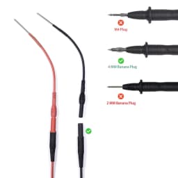 2pcs Silicone Flexible Spoon Back Probe For 4mm Banana Test Leads 25V 10A Automotive Post Probe Kit Industrial Testing Tools