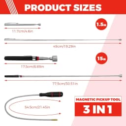 Flexible Magnetic Pickup Tool Telescopic Magnetic Pickup Tool with Pocket Clip for Picking Up Small Parts Key Screw Metal Object