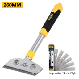 Deli Portable Cleaning Knife Cleaning Shovel Cutter Glass Floor Tiles Scraper Blade Seam Removal Household Kitchen Hand Tool