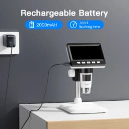 Digital Microscope with 4.3inch IPS Screen 1600X Coin Microscope 2MP USB Professional Electron Microscopios for Watch PCB Repair