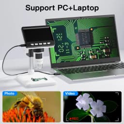 Digital Microscope with 4.3inch IPS Screen 1600X Coin Microscope 2MP USB Professional Electron Microscopios for Watch PCB Repair