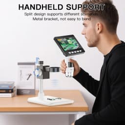 Digital Microscope with 4.3inch IPS Screen 1600X Coin Microscope 2MP USB Professional Electron Microscopios for Watch PCB Repair