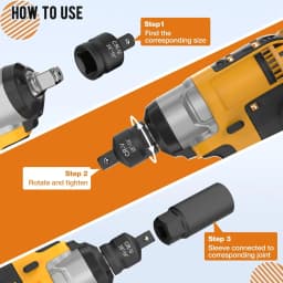 4/6/8/10/12PCS Professional Impact Socket Wrench Adapter Set 1/4 3/8 1/2 3/4 Inch Square Drive Adaptor Reducer Spanner Tool