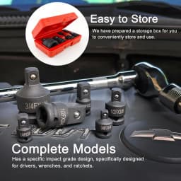 4/6/8/10/12PCS Professional Impact Socket Wrench Adapter Set 1/4 3/8 1/2 3/4 Inch Square Drive Adaptor Reducer Spanner Tool