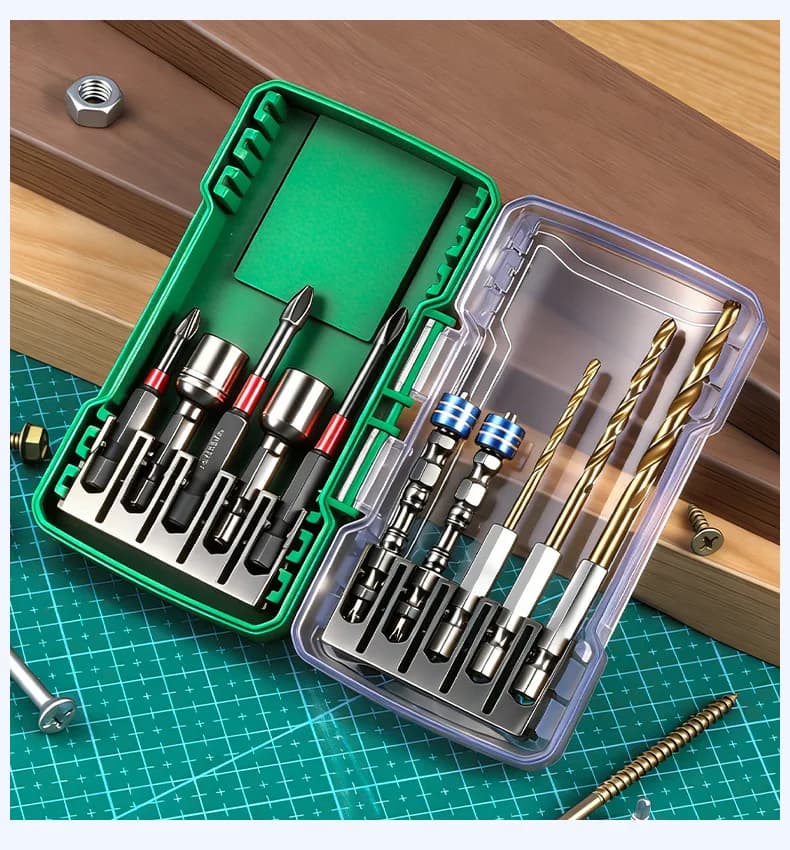 10pcs/set Bit Set Impact Resistant Impact Bit Set Hex Shank S2 Steel Set Magnetic Power Tool Bit Home Repair