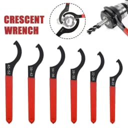 6PCS Coilover Shock Absorber Wrenches, Hook-Type Crescent Wrenches & Wrench Tools For Suspension And Shock Absorber Adjustments