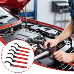 6PCS Coilover Shock Absorber Wrenches, Hook-Type Crescent Wrenches & Wrench Tools For Suspension And Shock Absorber Adjustments