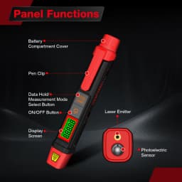 HABOTEST New HT673 Pen-Type Laser Tachometer Non Contact Digital RPM Meter 10-99999RPM Dual RPM&Count Mode Portable Speed Tester