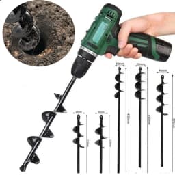 9 Sizes Garden Auger Drill Bit Tool Spiral Hole Digger Ground Drill Earth Drill For Seed Planting Gardening Fence Flower Planter