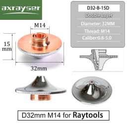 Raytools Laser Nozzles High Speed Type D32 M14/ D28 M11 for Precitec WSX Hans HSG Head Parts Fiber Cutting Machine Consumable