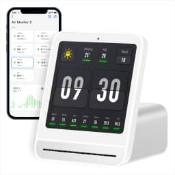 Qingping Air Monitor Gen 2, 7in1 Indoor Air Quality Meter Detects PM2.5,CO2,PM10,eTOVC,Noise,Temperature and Humidity,with Alarm