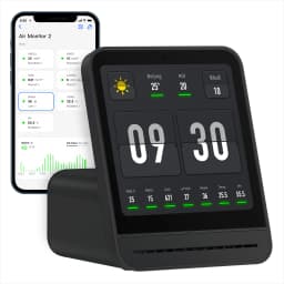 Qingping Air Monitor Gen 2, 7in1 Indoor Air Quality Meter Detects PM2.5,CO2,PM10,eTOVC,Noise,Temperature and Humidity,with Alarm