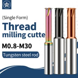 VOKET CNC Machine Solid Carbide Single Tooth Thread Milling M1 M1.6 M2 M3 M4 M5 M6 M8 M10 M12 M14 Mill Mills Cutter
