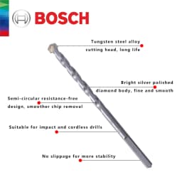 Bosch Original 5Pcs Multifunctional Impact Drill Bits Home Concrete Brick Wall Drilling Triangle Shank 8Pcs Masonry Bit Set