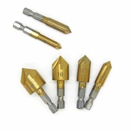 3/6pcs Countersink Drill Bit Set 1/4'' Hex Shank HSS 5 Flute Countersink 90 Degree Wood Chamfering Cutter 6mm-19mm Wood Drilling