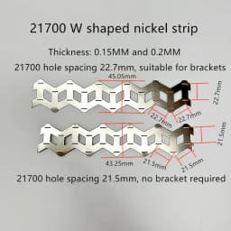 18650 And 21700 Battery 2P Wavy Nickel Strip Nickel Sheet W Type Nickel Strip Coil 2 Units W Type