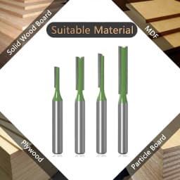 1/4′′ 6mm Shank Single Double Flute Straight Bit Milling Cutter For Wood 6MM Tungsten Carbide Router Bit Woodwork Tool Set
