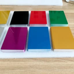 50Pcs Color Metal Business Cards 0.2mm and 0.4mm Thick Engraving DIY Card Office Supplies Aluminum Blank Laser CNC Engraved Card