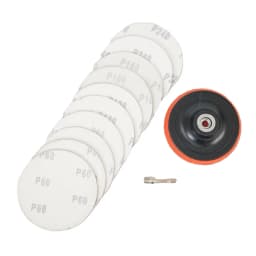 4 Inch Sanding Disc 100mm Hook & Loop Sand Paper 60-240 Grit Backing Pad & M10 Drill Adaptor 12 PCS Set Polishing Abrasive Tools