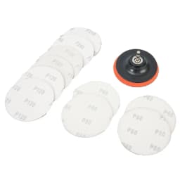 4 Inch Sanding Disc 100mm Hook & Loop Sand Paper 60-240 Grit Backing Pad & M10 Drill Adaptor 12 PCS Set Polishing Abrasive Tools