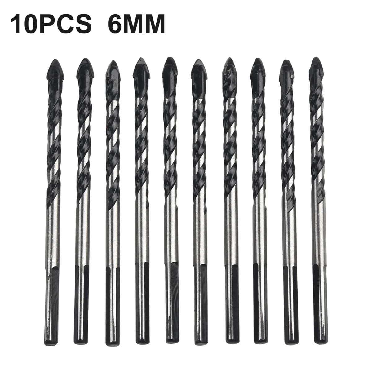 5/10Pcs 6mm Drill Bit Set Triangle Drill Bit For Porcelain Tile Concrete Brick Glass Ceramic Tile Brick Stone Wood Hole Opener