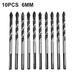 5/10Pcs 6mm Drill Bit Set Triangle Drill Bit For Porcelain Tile Concrete Brick Glass Ceramic Tile Brick Stone Wood Hole Opener