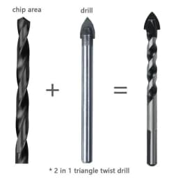 5/10Pcs 6mm Drill Bit Set Triangle Drill Bit For Porcelain Tile Concrete Brick Glass Ceramic Tile Brick Stone Wood Hole Opener