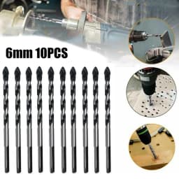 5/10Pcs 6mm Drill Bit Set Triangle Drill Bit For Porcelain Tile Concrete Brick Glass Ceramic Tile Brick Stone Wood Hole Opener
