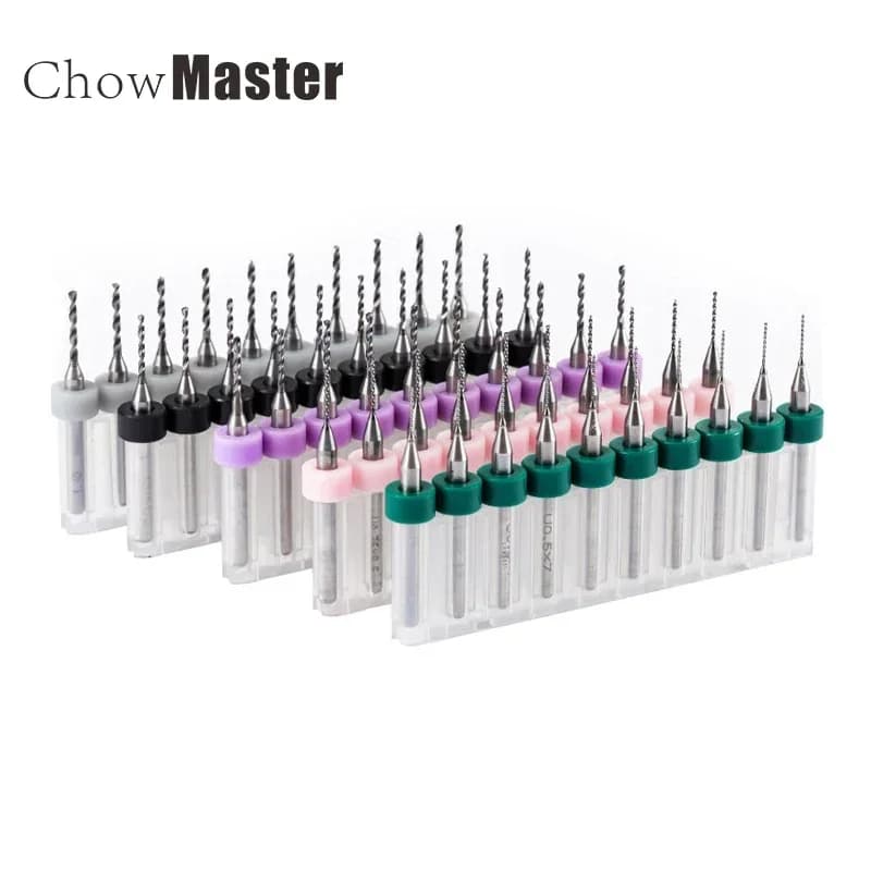 PCB 10 Stuks/Set Carbide Micro Boren Drill Bit 0.1Mm Tot 6.0Mm Diameter 3.175 schacht 10 Stuks PCB Drill Bit Set