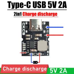 2in1 Type-C USB 5V 2A Charge Discharge Module Charging Protection Board Boost Converter POWER 1S 4.2V 3.7V 18650 Lithium Battery