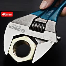 Adjustable Wrench Large Opening Short Handle Mini Monkey Spanner Laser Scale Rubber Wrapped Key Plumbing Pipeline Bathroom Tools