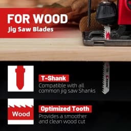 EZARC 30pcs Jigsaw Blades Set with Storage Case, Assorted T-Shank Replacement Jig Saw Blades for Cutting Wood, Plastic and Metal