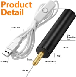 Electric USB Mini Drill 5 Pieces Set USB Drill Rotary Tools Engraver Pen Drilling Jewelry Tools With Drill Bits Power Tools