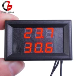3 Digit 0.28 Inch DC 4V-28V Dual Thermometer Dual LED Display NTC Waterproof Sensor Thermal Thermo Meter 5V 12V 24V Tem Tester