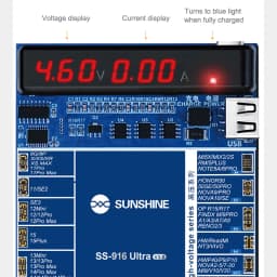 SUNSHINE SS-916 Ultra Charging Activation Fixture 5-9V Adaptive Voltage Support to IP6G-IP17 and Android Models