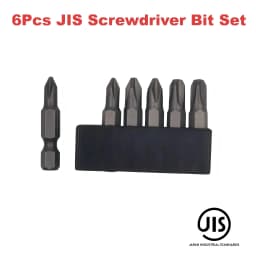 6Pcs 35mm JIS Screwdriver Bit Set with Magnetic Tip, 1/4 Hex Shank, S2 Alloy Steel & 6-Slot Storage Strip – Perfect for Japanese