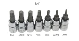 Ninth World 13PCS Allen Key Ratchet Wrench 1/4"3/8"1/2 "Drive Chrome Vanadium Mirror Polished Sockets CRV Steel Bits Garage Tool