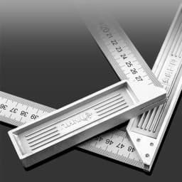 Aluminum Alloy Square Ruler Right Angle 90 Turning Ruler Woodworking Ruler Steel Turning Ruler Measuring Tools Gauge
