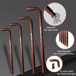 1PC Hex Key Magnetic Ball End S2 Steel With T-Handle Hex Key 1.5MM-10MM Allen Wrench