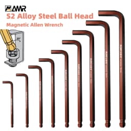 1PC Hex Key Magnetic Ball End S2 Steel With T-Handle Hex Key 1.5MM-10MM Allen Wrench